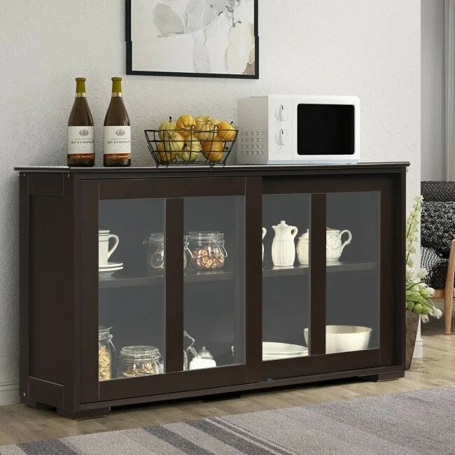 Sideboard Buffet Cupboard Storage Cabinet with Sliding Door - 42 x 13.0 x 24.5 (L x W x H)