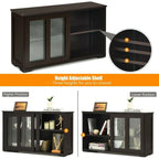 Sideboard Buffet Cupboard Storage Cabinet with Sliding Door - 42 x 13.0 x 24.5 (L x W x H)