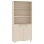 vidaXL Drawer Cabinet Bookshelf with Storage Shelves HAMAR Solid Wood Pine - 33.5 x 13.8 x 70.9