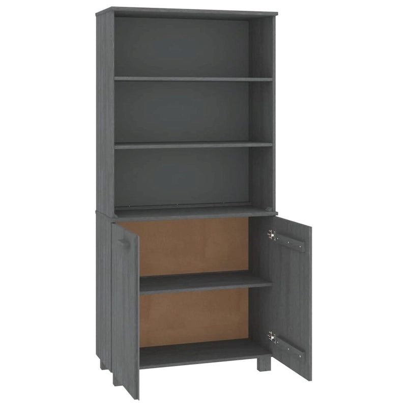 vidaXL Drawer Cabinet Bookshelf with Storage Shelves HAMAR Solid Wood Pine - 33.5 x 13.8 x 70.9
