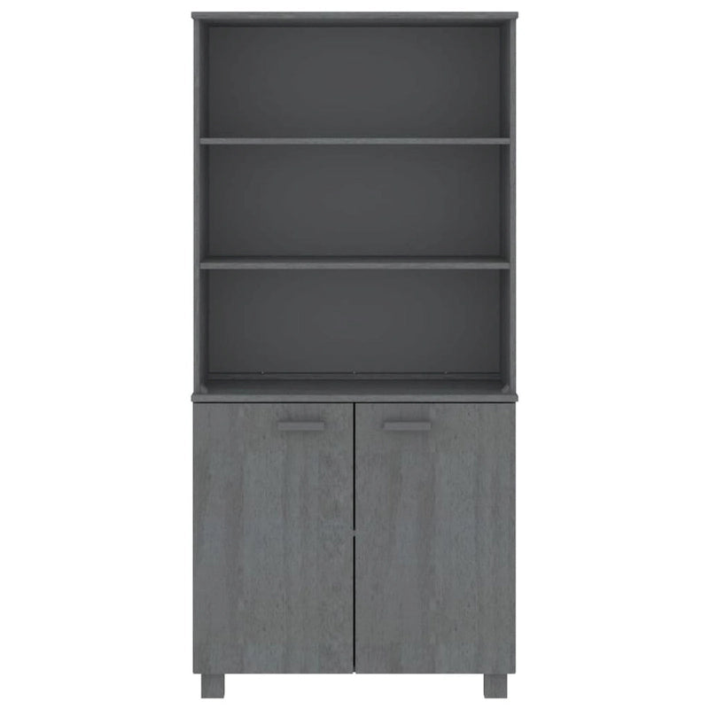 vidaXL Drawer Cabinet Bookshelf with Storage Shelves HAMAR Solid Wood Pine - 33.5 x 13.8 x 70.9