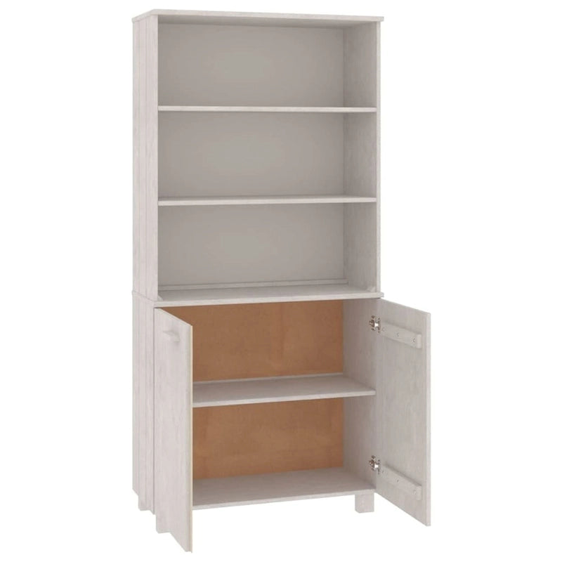 vidaXL Drawer Cabinet Bookshelf with Storage Shelves HAMAR Solid Wood Pine - 33.5 x 13.8 x 70.9