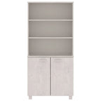 vidaXL Drawer Cabinet Bookshelf with Storage Shelves HAMAR Solid Wood Pine - 33.5 x 13.8 x 70.9