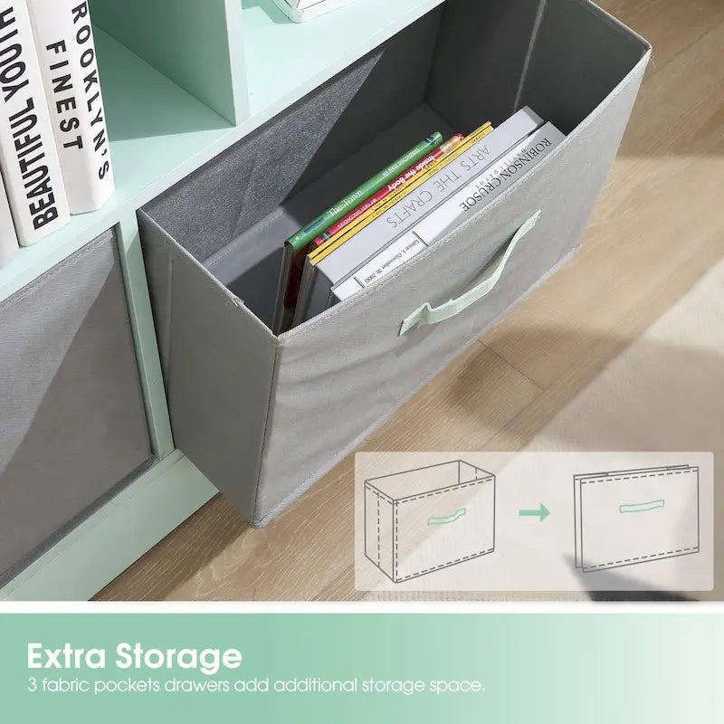 Ivinta 3-Tier Storage Bookcase for Kids, Simple Wood Display Cabinet for Bedroom