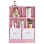 Ivinta 3-Tier Storage Bookcase for Kids, Simple Wood Display Cabinet for Bedroom