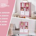 Ivinta 3-Tier Storage Bookcase for Kids, Simple Wood Display Cabinet for Bedroom