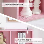 Ivinta 3-Tier Storage Bookcase for Kids, Simple Wood Display Cabinet for Bedroom