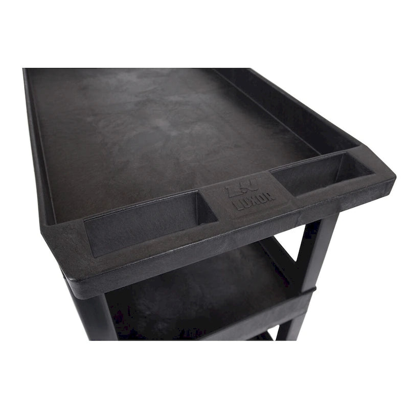Luxor Plastic Black High Capacity 2-flat Shelf Cart