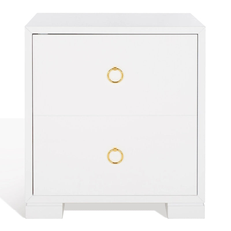 SAFAVIEH Couture Kristien White/ Gold Lacquer Chest - 24Wx18Dx26H