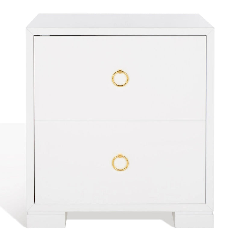 SAFAVIEH Couture Kristien White/ Gold Lacquer Chest - 24Wx18Dx26H
