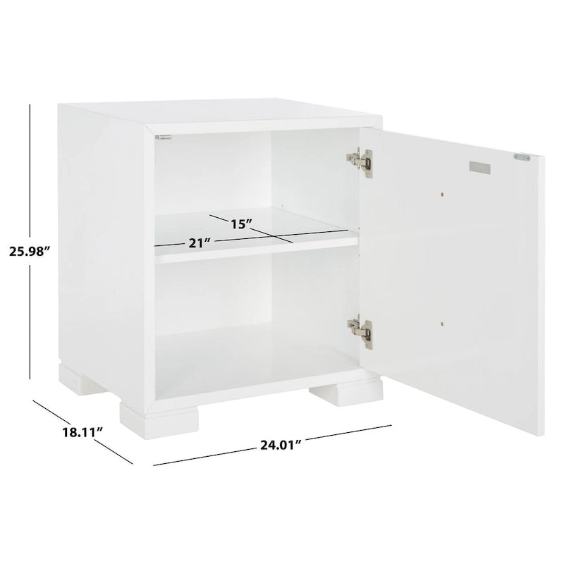 SAFAVIEH Couture Kristien White/ Gold Lacquer Chest - 24Wx18Dx26H