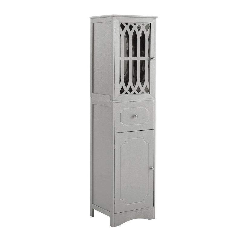 64 Tall Freestanding Bathroom Cabinet with Drawer and Adjustable Shelf