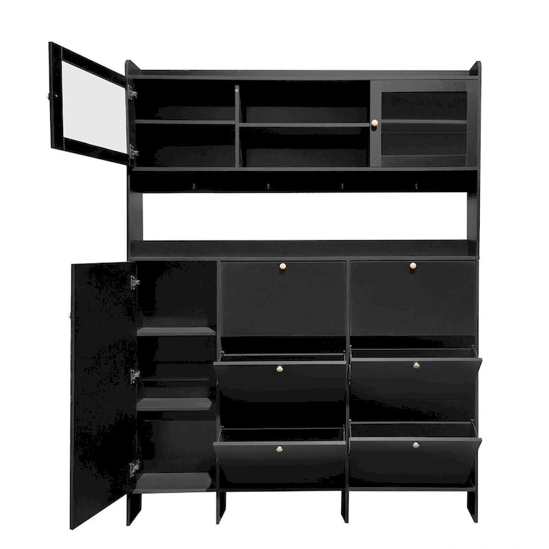 Merax Multifunctional Shoe Cabinet with Storage Shelf & 6 Flip Drawers