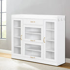 Elegant Wooden Shoe Storage Cabinet with Gold Metal Handles