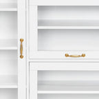 Elegant Wooden Shoe Storage Cabinet with Gold Metal Handles