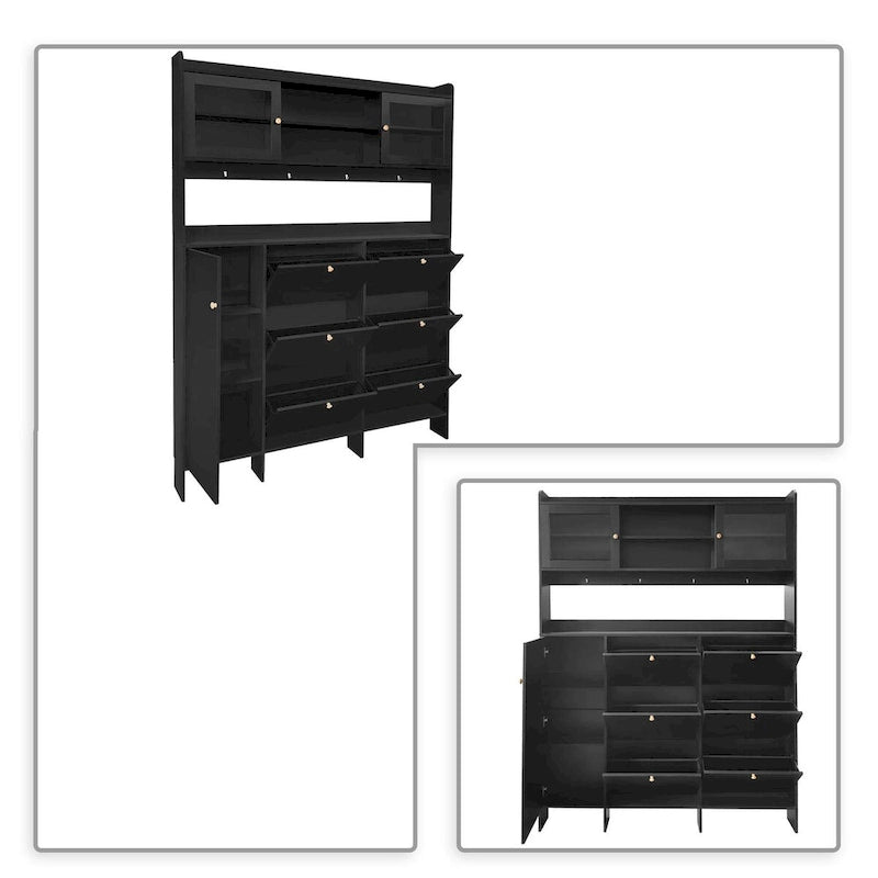 Classic Multifunctional Freestanding Tall Shoe Storage Cabinet