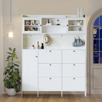 Classic Multifunctional Freestanding Tall Shoe Storage Cabinet