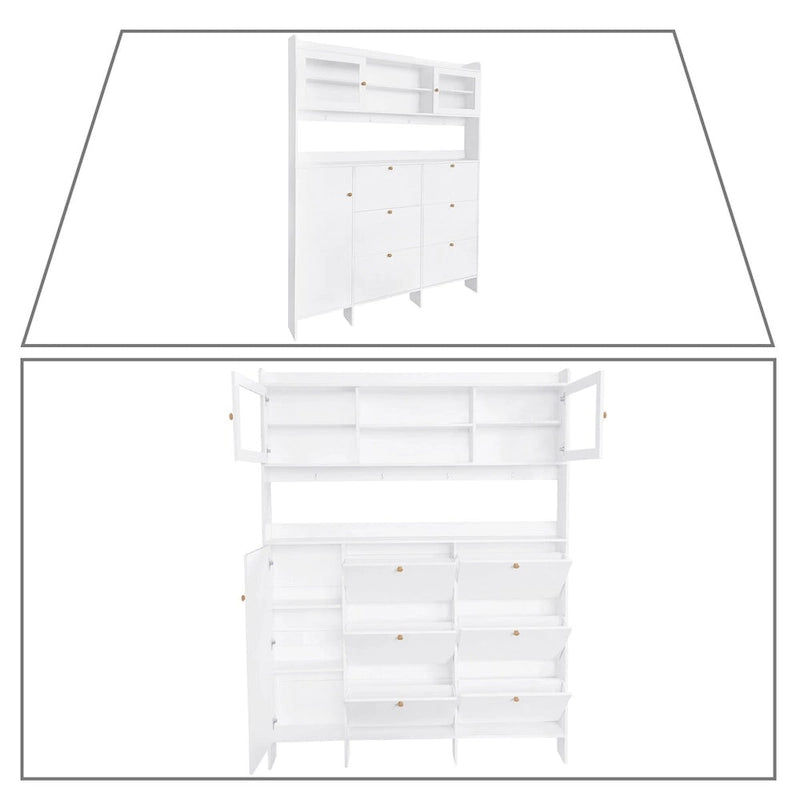 Classic Multifunctional Freestanding Tall Shoe Storage Cabinet