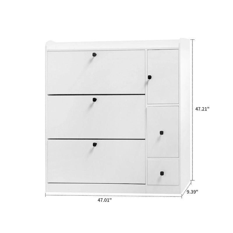 Minimalist Multifunctional Shoe Storage Cabinet with Pull Down Seat
