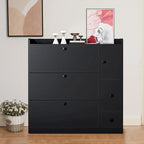 Minimalist Multifunctional Shoe Storage Cabinet with Pull Down Seat