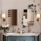 16x24 Inch Recessed Black Metal Framed Medicine Cabinet with Mirror and Adjustable Shelves - 16x24 Inch