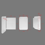 16x24 Inch Recessed Black Metal Framed Medicine Cabinet with Mirror and Adjustable Shelves - 16x24 Inch