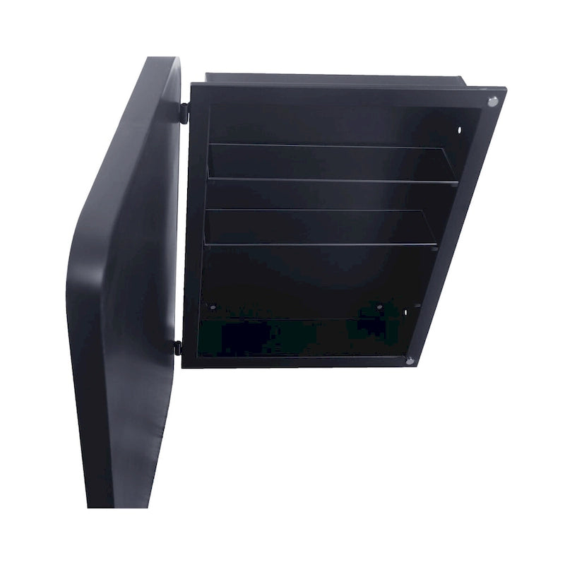 16x24 Inch Recessed Black Metal Framed Medicine Cabinet with Mirror and Adjustable Shelves - 16x24 Inch