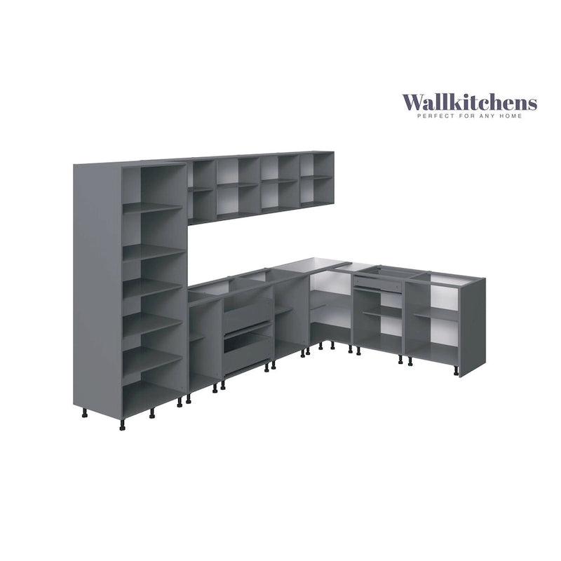 Kitchen Prestige Collection Natural Teak & Black Color Base Size 11Ft Wide - 138x85