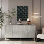 Stylish and Functional 4-Door Storage Cabinet with Pine Legs and MDF