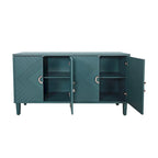 Stylish and Functional 4-Door Storage Cabinet with Pine Legs and MDF