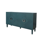 Stylish and Functional 4-Door Storage Cabinet with Pine Legs and MDF