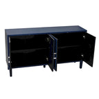 Stylish and Functional 4-Door Storage Cabinet with Pine Legs and MDF