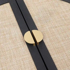 Rattan Cabinet, Sideboard Buffet Cabinet with 2 Doors and 3 Drawers - 44.49Lx15.75Wx31.5H