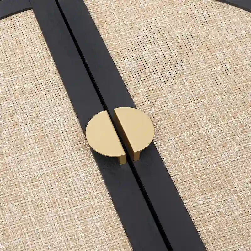 Rattan Cabinet, Sideboard Buffet Cabinet with 2 Doors and 3 Drawers - 44.49Lx15.75Wx31.5H