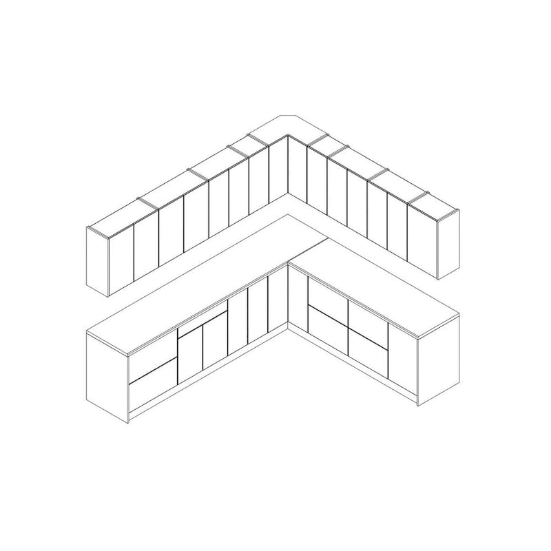 Kitchen Modern Collection Gray Color Base Size 10x8,5Ft Wide - 102x120