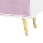 Modern Stylish Wooden Storage Cabinet with Three Collapsible Fabric Drawers