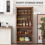64 4-Door Kitchen Pantry, Freestanding Storage Cabinet with 3 Adjustable Shelves for Kitchen, Dining or Living Room