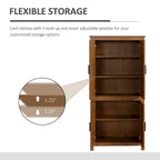 64 4-Door Kitchen Pantry, Freestanding Storage Cabinet with 3 Adjustable Shelves for Kitchen, Dining or Living Room