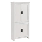 64 4-Door Kitchen Pantry, Freestanding Storage Cabinet with 3 Adjustable Shelves for Kitchen, Dining or Living Room