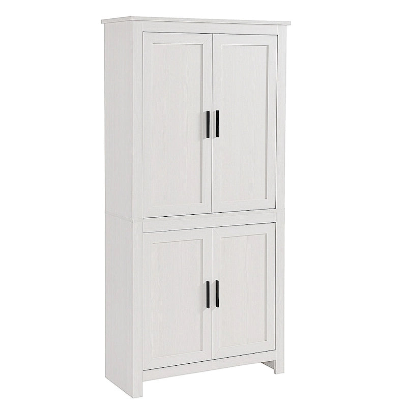 64 4-Door Kitchen Pantry, Freestanding Storage Cabinet with 3 Adjustable Shelves for Kitchen, Dining or Living Room