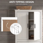 64 4-Door Kitchen Pantry, Freestanding Storage Cabinet with 3 Adjustable Shelves for Kitchen, Dining or Living Room