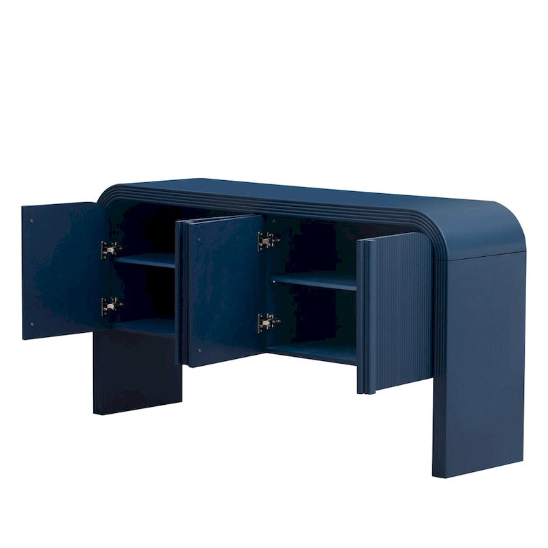 Modern 4 Door Wooden Cabinet, Storage Cabinet for Living Room, Entryway, Hallway - N/A