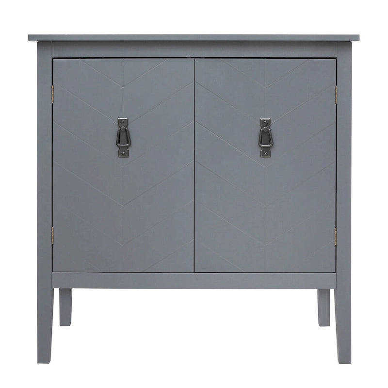 2 Door Wooden Cabinets Gray Wood Cabinet Vintage Style