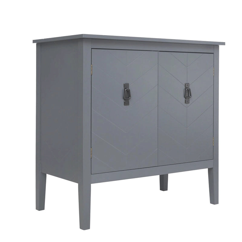 2 Door Wooden Cabinets Gray Wood Cabinet Vintage Style