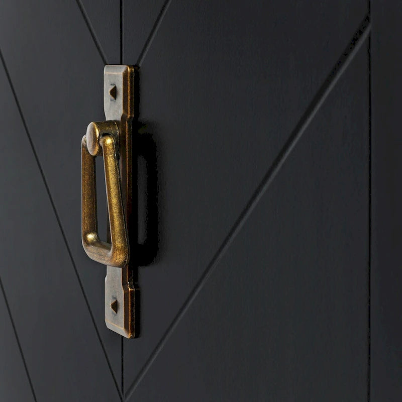 2 Door Wooden Cabinets Gray Wood Cabinet Vintage Style