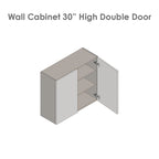 27 x 30 Wall Cabinet-Double Door-Grey - 27 x 30 x 12