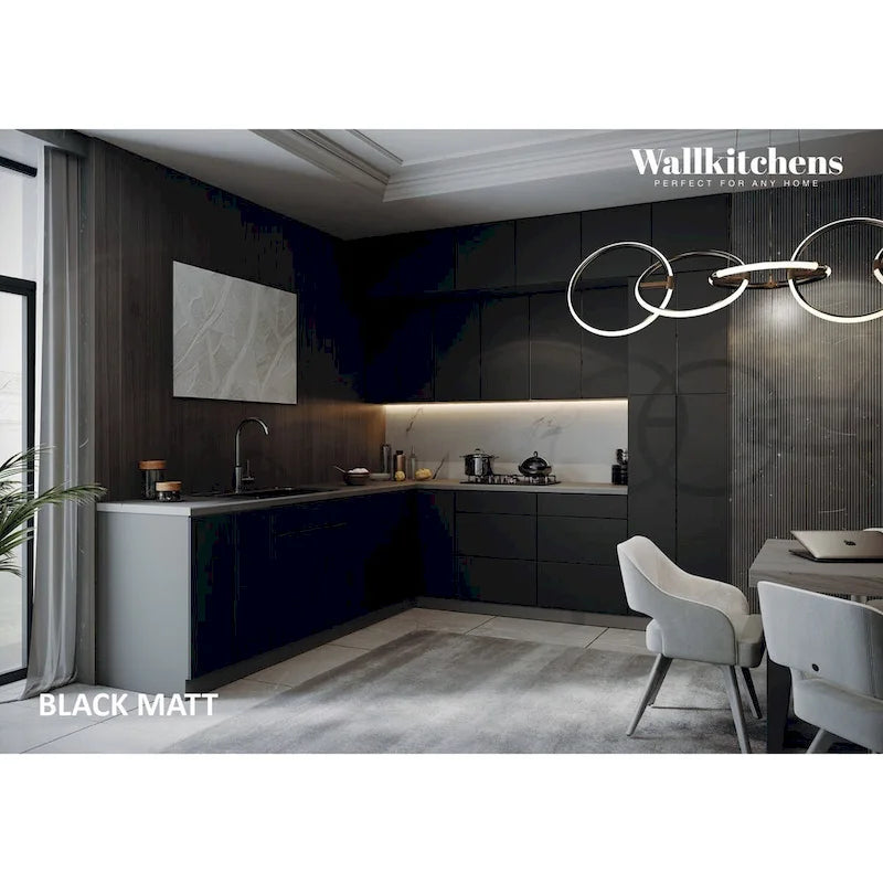 Kitchen Culinary Haven Collection Black Color Base Size 9Ft Wide - 108x24