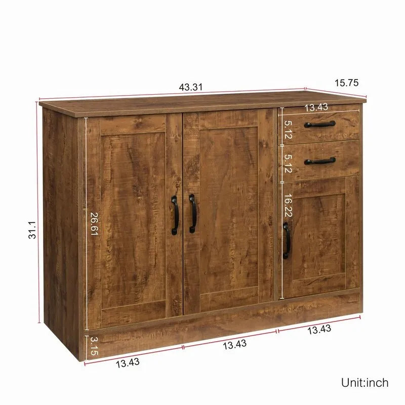 43.31W Sideboard with 2 doors and 1 Storage and 2 drawers - N/A