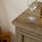 Farmhouse Buffet Cabinet with Drawer Storage and Wine Bar Cabinet