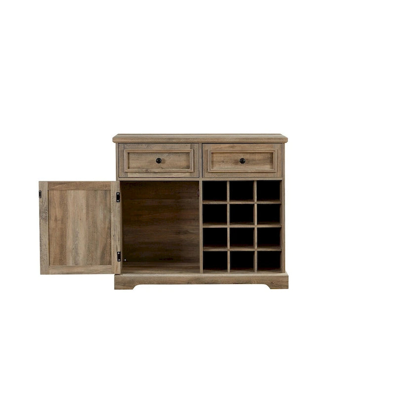 Farmhouse Buffet Cabinet with Drawer Storage and Wine Bar Cabinet